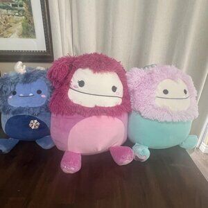 Squishmallows Bigfoot Bundle (Nanette 16", Dani 12 ", and Bessem 14" ) Set of 3